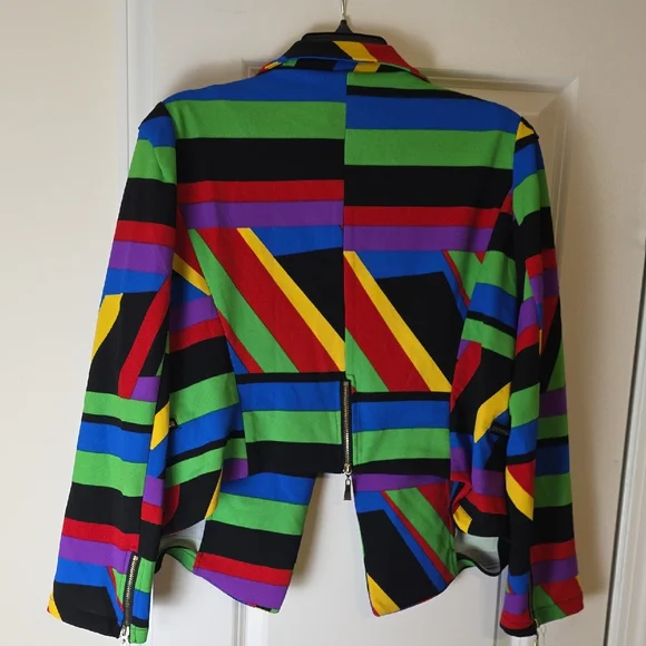 Colorful Striped Women's Blazer - Picture 3 of 5